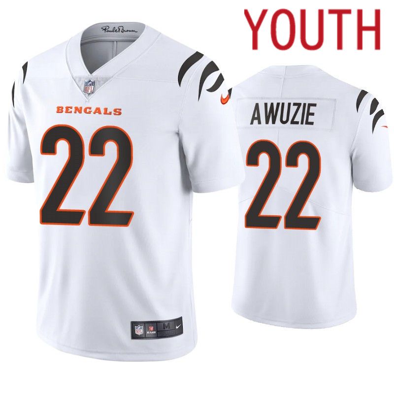 Youth Cincinnati Bengals #22 Chidobe Awuzie White Nike Limited Player NFL Jersey